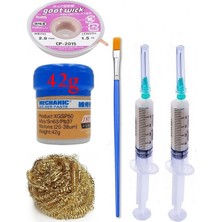 MHM Mechanic Krem Lehim 183°C 42G Flux Lehim Toplama CP-2015 Emme Teli 2,0mm Havya Uç Temizleme SET01