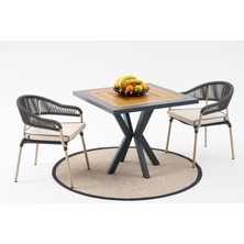 Divona Home Grandy Terea Bahçe Balkon Masa Takımı (2 Sandalyeli )