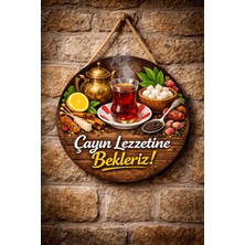 Mayeka Cafe Restoran Için Çay Ocağı Duvar Kapı Tablo Süsü Ahşap Askılı Pano Tabela No 49