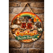 Mayeka Cafe Restoran Için Çay Ocağı Duvar Kapı Tablo Süsü Ahşap Askılı Pano Tabela No 68