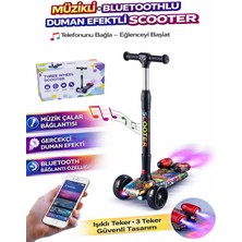 Ctoy 3 Tekerlekli Duman Efektli Bluetoothlu LED Işıklı Müzikli Çocuk Scooter (3-9 Yaş) – Kırmızı Grafiti