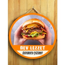Mayeka Cafeler Restoranlar Hamburgerciler Için Hamburger Duvar Kapı Tablo Ahşap Askılı Pano Tabela