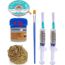 MHM Mechanic Krem Lehim 183°C 42G Flux Lehim Toplama CP-3515 Emme Teli 3 5mm Havya Uç Temizleme SET02