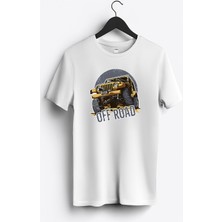 MGAX Off Road Baskılı Regular Sıfır Yaka %100 Pamuk Unisex Penye T-Shirt