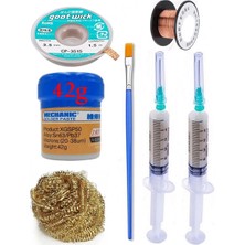 MHM Mechanic Krem Lehim 183°C 42G Flux Lehim Toplama CP-3515 Emme Teli 3 5mm Havya Uç Temizleme SET05