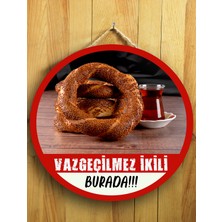 Mayeka Cafeler Simitçiler Börekçiler Kahvaltıcılar Çaycılar Için Simit ve Çay Duvar Kapı Tablo Ahşap Askılı Pano Tabela