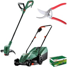 Bosch Easyrotak 32-235 Çim Biçme Makinesi + Easygrasscut 23 Kenar Kesme Makinesi + Çelik Budama Makası