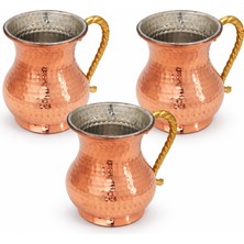 Copper Empire Kulplu Ağır Bakır Bardak El Işlemeli Katır Bakır Bardak