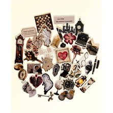 36 Adet Vintage Dark Academıa Sticker Set Bullet Journal Ajanda Tablet Telefon Laptop Etiket Çıkartma