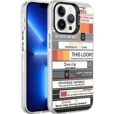 iPhone 13 Pro Uyumlu Desenli Nrtk Silver Sert Kapak-Mottolar