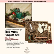 Nüans Atelier Pine Breeze Duo Şömine Etkili İkili Mum Yapım Seti - Kendin Yap (DIY) Hobi Mum Yapma Kiti (Crisp Pine & Cedarwood)