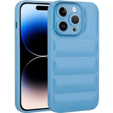 iPhone 14 Pro Uyumlu Kamera Korumalı Parlak Airbag'li Nrtk Galya Kapak-Mavi