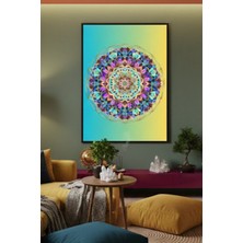 Safir Design Spiritüel Enerji ve Şans Getiren Renkli Mandala Çerçeveli Tablo
