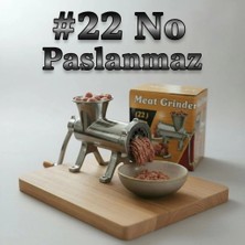 Russet 22'lik Full Paslanmaz Çelik Kıyma Makinesi Kollu Manuel – Dayanıklı ve Hijyenik Makina