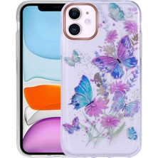 iPhone 11 Uyumlu Desenli Simli Sert Nrtk Inka Kapak-No1