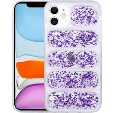 iPhone 11 Uyumlu Kamera Korumalı Simli Airbag'li Nrtk Dalga Kapak-Mor