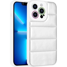 iPhone 13 Pro Max Uyumlu Kamera Korumalı Airbagli Renkli Nrtk Seksek Kapak-Gümüş