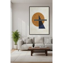 Safir Design Minimalist Geometrik Kompozisyon Şık Çerçeveli Tablo