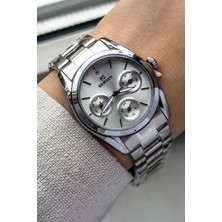 Reward Multifonksiyonlu Şık Tasarımlı Gümüş Renk 5 Atm Su Geçirmez Kadın Kol Saati