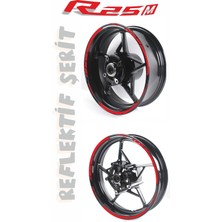 Mrt Teknik Yeni Özel  Motosiklet Jant Şeridi Yamaha R25 M Uyumlu Reflektif Kırmızı Sağ-Sol/ön-Arka