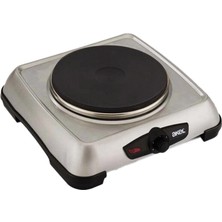 İsmiyle Al Gümüş Tek Gözlü Mini Elektrikli Ocak 1500W Ayarlanabilir Termostat Isıtıcı Yüzey = 18CM