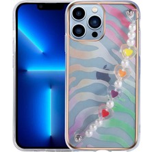 iPhone 13 Pro Uyumlu Nrtk Pilla Kapak-Pembe-Yeşil