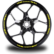 Mrt Teknik Suzukı Yazılı Kısa Dış Şerit 16'lı Tek Renk Jant Sticker Modeli