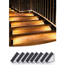 aklow akyoleticaret Aklow® 8 Adet Üçgen  Güneş Enerjisi ile Şarj Olan Dış Mekan Solar Basamak Köşe Lambası