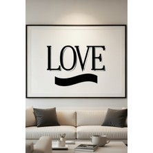 Safir Design Minimalist Siyah Beyaz Love Temalı Çerçeveli Tablo