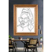 Giyense Altın Varaklı Çerçeveli Paspartulu Tablo DRE879