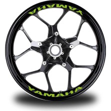 Mrt Teknik Neon Sarı Yamaha Yazılı 8li Jant Içi Yazı Sticker Etiket