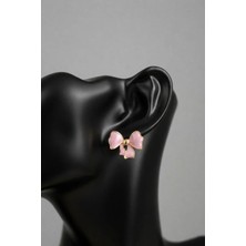 Pembe Fiyonk Figürlü Gold Kaplama Kadın Küpe