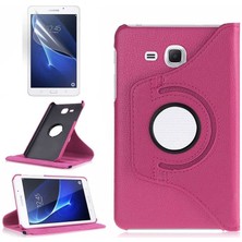 Galaxy Tab 4 T280  Uyumlu Nrtk Dönebilen Standlı Kılıf-Pembe Koyu