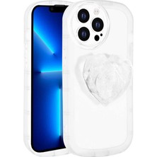 iPhone 13 Pro Uyumlu Kamera Korumalı Pop Soketli Renkli Nrtk Ofro Kapak-Beyaz