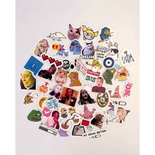 50 Adet Mood Meme Mizah Sticker Set Bullet Journal Ajanda Tablet Telefon Laptop Etiket Çıkartma