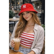 Wearflawless Trend Ny Nakışlı Bucket Kova Şapka, Kova Şapka, Bucket Şapka, Yazlık Kova Şapka, Günlük Şapka