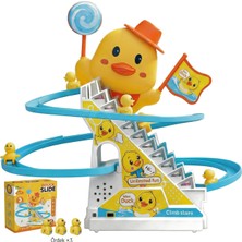 Bbsky Yeni Nesil Beyaz Gövde Eğlenceli Merdiven Çıkan 3 Ördek: Işıklı ve Müzikli Otomatik Kaydırak Seti - 3+ Yaş Okul Öncesi Gelişim ve Çocuk Doğum Günü Hediyesi