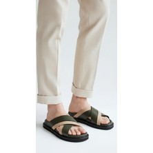 Erkek Hakiki Deri Eva Günlük Terlik