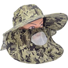 Hasyılmaz Fileli Maske ve Ense Koruyucu Geniş Kenarlı Balıkçı Şapkası Model 4