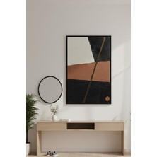 Safir Design Toprak Tonları ve Siyah Kontrastlı Soyut Sanat Çerçeveli Tablo