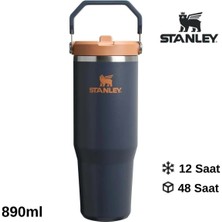 Stanley The Iceflow Flip Straw Pipetli Termos Bardak 0.89 Lt Matara Lacivert