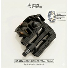 Heugers Reflektörlü Bilyalı Bisiklet Pedalı HF-806A – Kaymaz Yüzeyli Dayanıklı Pedal Seti (Sağ + Sol)