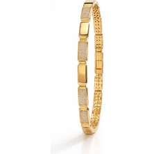 Aydın Kuyumculuk 14 Ayar Altın,taşlı Tarz Kelepçe Bileklik AGBLK666