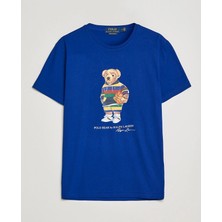 Polo Ralph Lauren Bear Baskılı Slim Fit Mavi T-Shirt Xl Beden