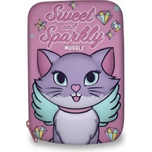 Tumba's 3D Eva Kabartmalı Kalem Kutusu Figürlü Kalemlik Çocuklar Için Pembe Okul Çantası Maykaj Çantası