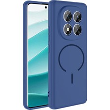 Redmi Note 14 Pro 5g Kılıf M-Safe Şarj Özellikli Zore Meta Kapak - Lacivert