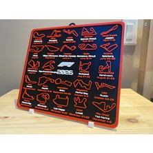 MakinoLab 2026 F1 Takvimi - Ülke - Mekan - Tarihli Masaüstü ve Duvara Monte Dekor (3d)