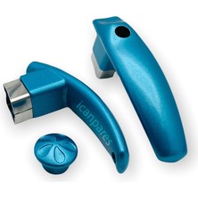 Süppürge Çaydanlık Ile Uyumlu Kulp Demlik Kulp Seti Kulp ve Kapak Tutacak Seti Turkuaz