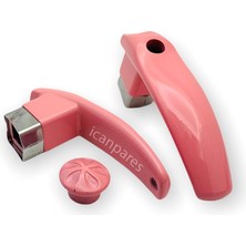 Süppürge Çaydanlık Ile Uyumlu Kulp Demlik Kulp Seti Kulp ve Kapak Tutacak Seti Pembe