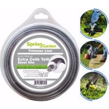 Kl Home (Steel Line) 3,3 mm Extra Çelik Telli Tırpan Misinası-26 Metre Uzunluk